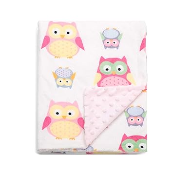 pink owl baby blanket