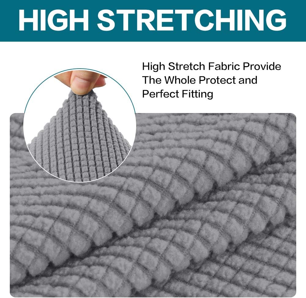 Turquoize 2 Piece Stretch Sofa Covers Chair Cover Couch Covers Slipcovers Including Base Cover and Individual Seat Cushion Covers, Thick Jacquard Customized Fitting (Small, Dove): Kitchen & Dining