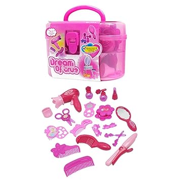 Frisur Fur Kinder 18 Teiliges Spielzeug Schonheitsspiele Friseurkoffer Fur Kinder Rosa Amazon De Baby