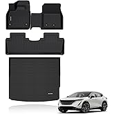 KELCSEECS® Floor Mats & Cargo Liner Custom for 2023 2024 2025 Nissan Ariya All Weather Protection TPE Floor Liners Front& Rear Row Full Set Nissan Ariya 2023 2024 Accessories Black