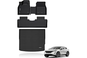 KELCSEECS® Floor Mats & Cargo Liner Custom for 2023 2024 2025 Nissan Ariya All Weather Protection TPE Floor Liners Front& Rear Row Full Set Nissan Ariya 2023 2024 Accessories Black