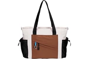 HUGOOME Tote Bag for Women,Puffer Tote Bag with Strap Quilted Nurse Teacher Work Bags Pockets Travel Shoulder Handbag
