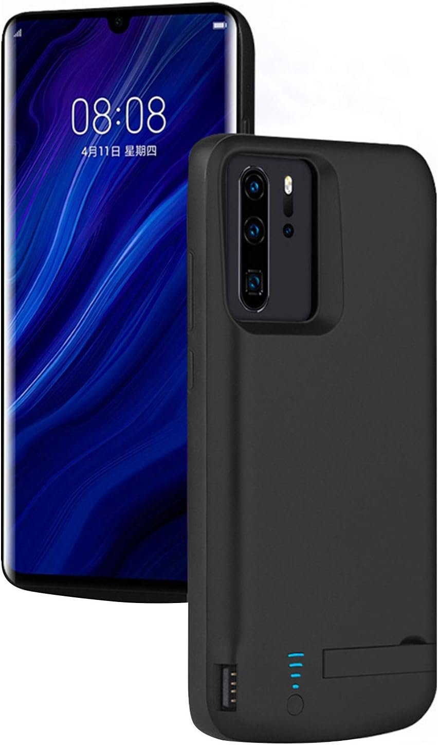 HQXHB Battery Case Compatible with Huawei P30 Pro Upgraded 5000mAh Rechargeable Battery Charger Case Slim External Backup Power Bank Case Portable Charging Case [ONLY FOR P30 PRO] - Black