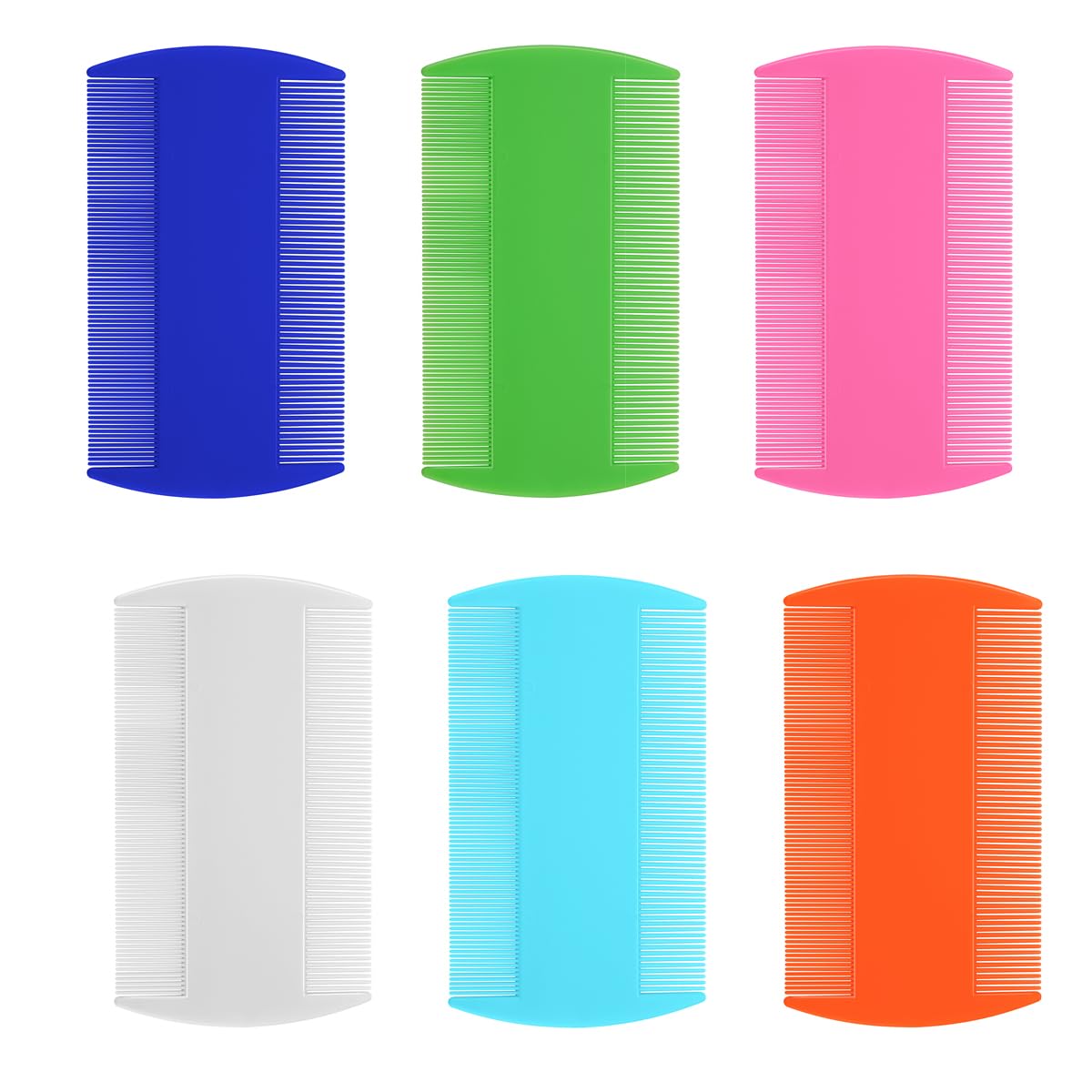 Photo 1 of 6 Pcs Head Hair Comb, Double Sided Fine Tooth Comb, Flea Lice Comb for Dandruff Removal, for Adults and Children(6 Colors)