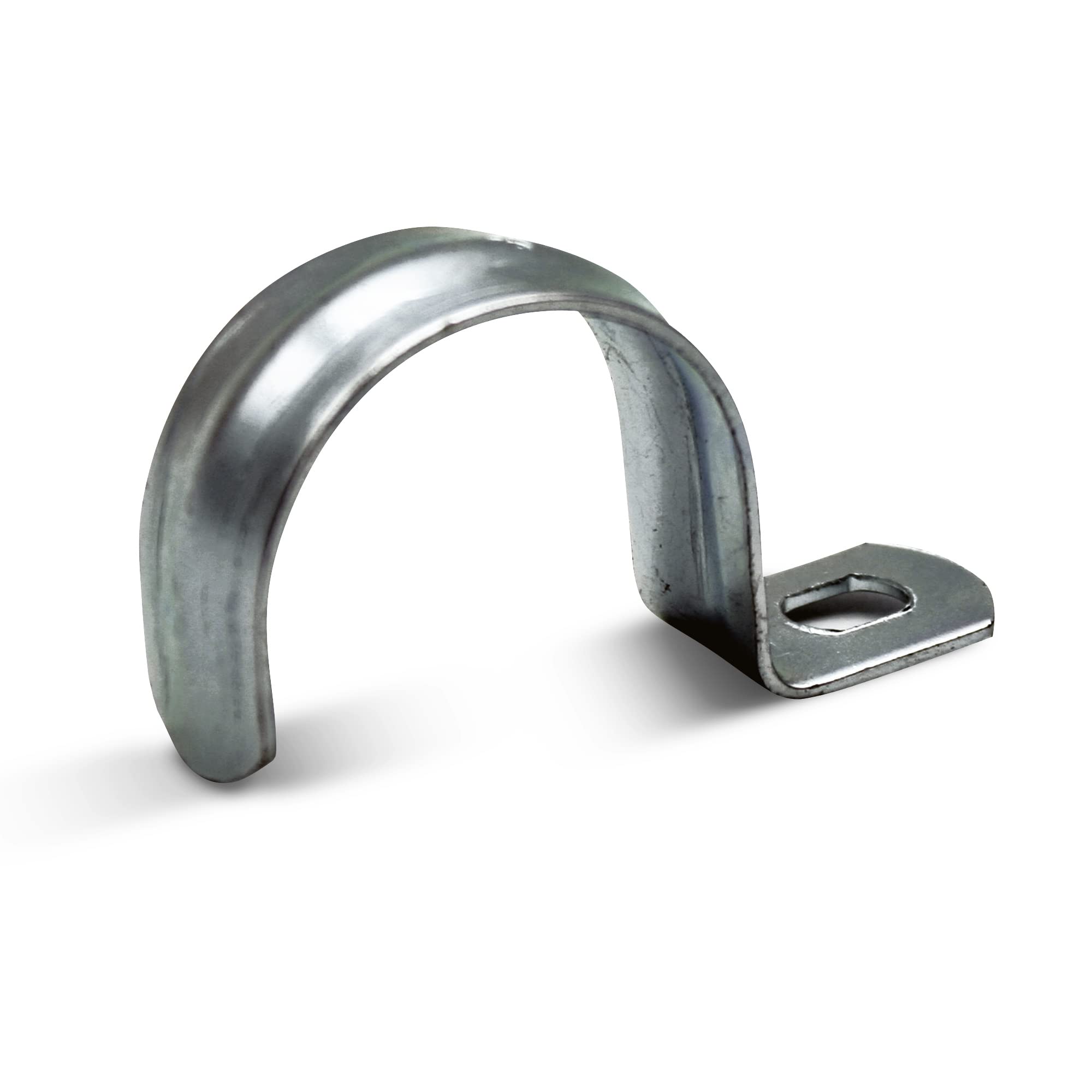 DOJA Industrial | Cable and Pipe Strap Clamp | 32 mm Diameter | Pack 50 | Bridge Staple | S-Shaped Tube Brackets Fastener | Hose Wire Saddle Clips | Finishing Zinc Plating Metal Clip