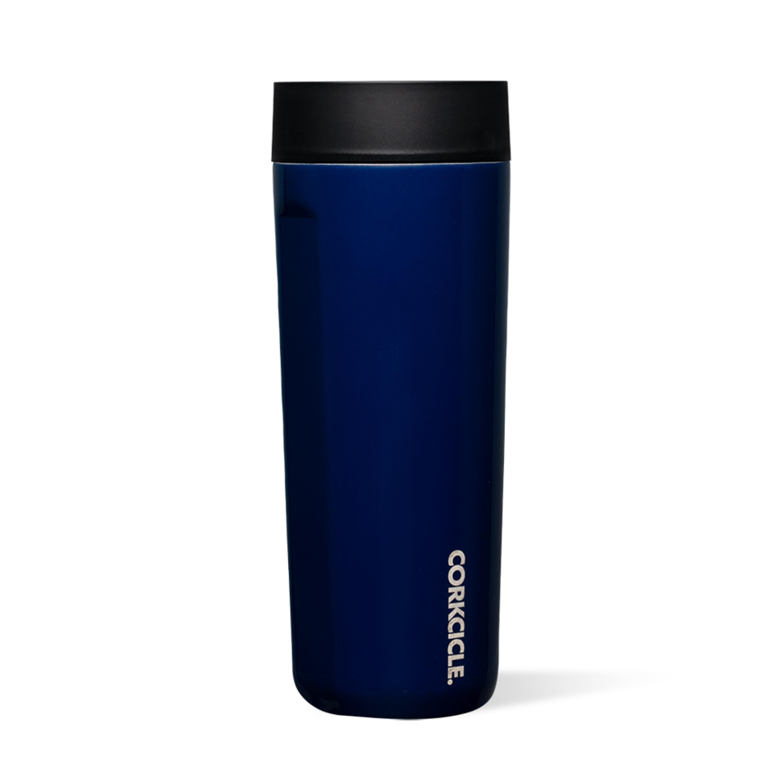 Corkcicle Commuter Cup - Leakproof, Triple Insulated Stainless Steel Travel Mug with Ceramic Coated Interior - Gloss Midnight Navy, 485ml/17oz
