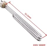 AIICIOO 1 Inch BSP FoldBack Heater 220V 3000W Brass Flange Silicone Ring view 2