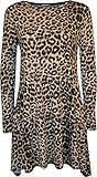 WearAll Women's Plus Size Printed Long Sleeve Swing Dress