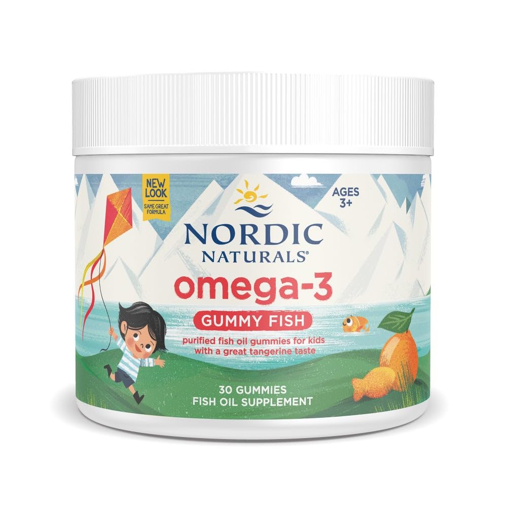 Nordic Naturals Nordic Omega-3 Gummy Fish, Tangerine - 30 Gummy Fish - 124 mg Total Omega-3s with EPA & DHA - Non-GMO - 30 Servings