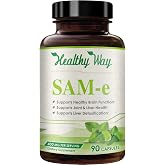 HealthyWayRx SAM-e 400mg Capsules - Easy Absorption SAM e Supplement 400mg from S-Adenosyl-Methionine Non-GMO Gluten Free &amp; Made in cGMP Facility (90 Servings)