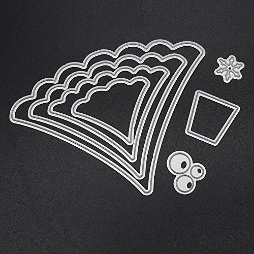 Whitelotous Different Patterns Metalic Christmas Cutting Dies Stencil DIY Scrapbooking Album Paper Card (Tree) - Thumbnail 7