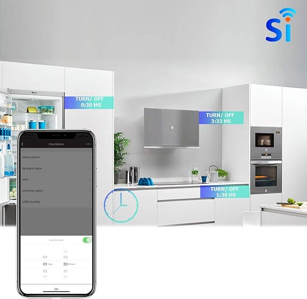 Regleta Inteligente WiFI Enchufe Mltiple 4 Tomas 3 USB Control de Voz Control de Aplicaciones y Funcin de Temporizacin Compatible con Smart Life Alexa Google Home
