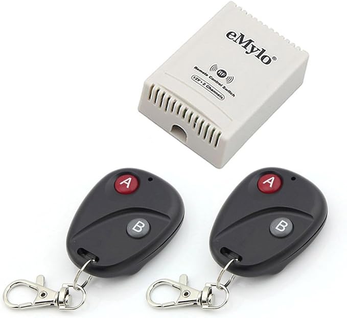 eMylo DC 12V 2 Channels Wireless Remote Control Switch Extender Kit