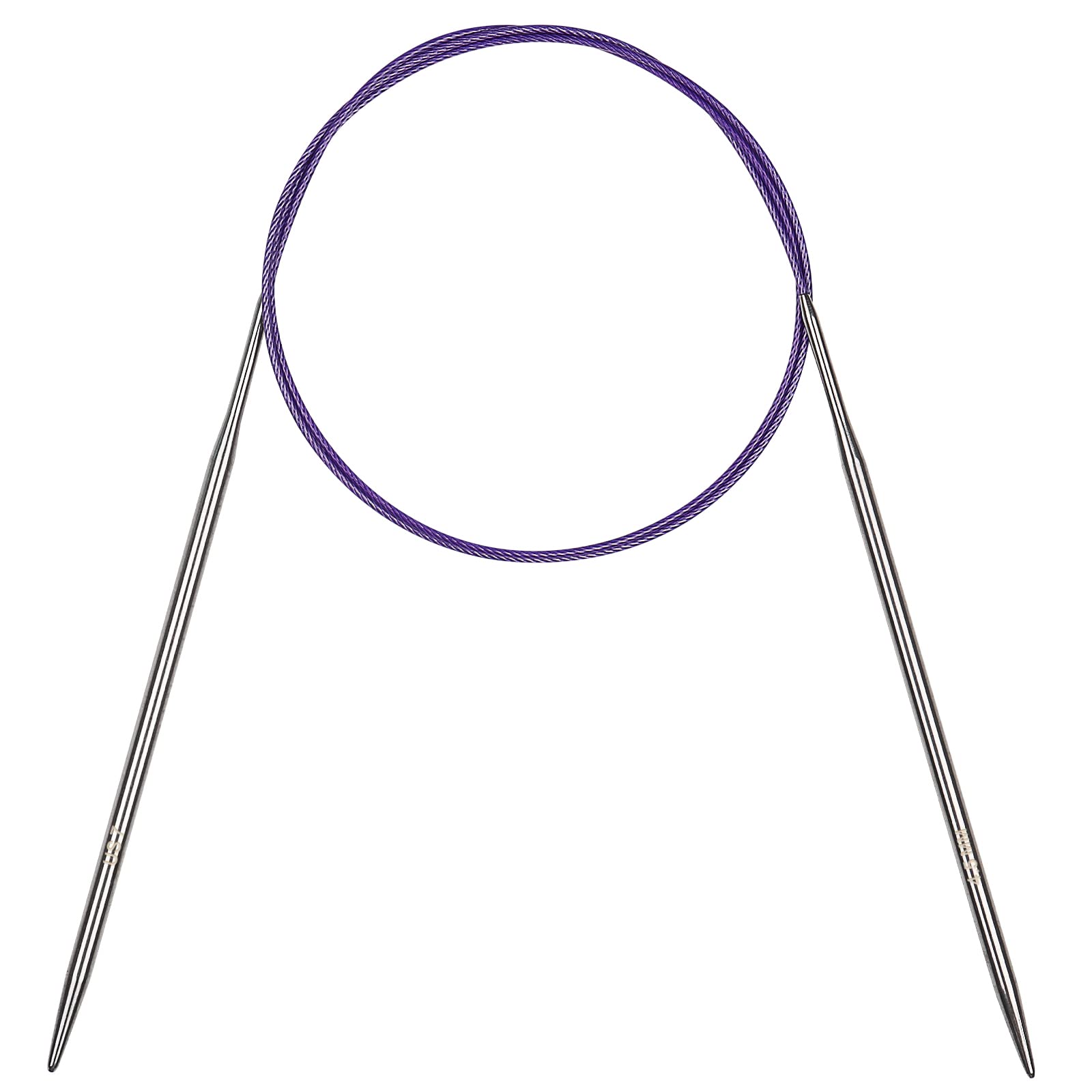 Aeelike 4.5mm Circular Knitting Needles 100cm, Metal Circular Needles with Flexible Cable, Fixed Stainless Steel Knitting Pins, Long Round Knitting Needles for Blankets Large Projects, Size US 7