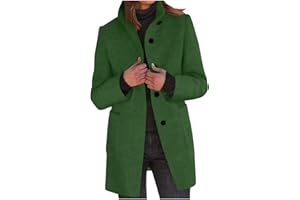 oelaio Wool Coat for Women Plus Size Thicken Pea Coats Stand Collar Single Breasted Trench Coat 2025 Fashion Winter Jackets
