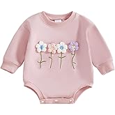 YINGISFITM Newborn Baby Girl Clothes Love Heart Long Sleeve Bubble Romper Sweatshirt Onesie Infant Valentines Spring Outfits