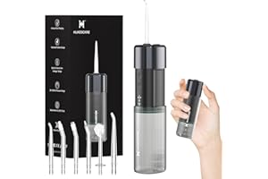 HUACO CARE Portable Mini Water Flosser, Oral Irrigator Water Teeth Cleaner Pick with Telescopic Water Tank,3 Modes & IPX7 Waterproof, Home & Travel