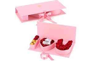 Engrowtic 2 Pack I Love You Mom Floral Box with Lids “I Love U” Mothers Day Boxes Letter Fillable Box for Flowers Empty Cardboard Gift Box for Mother's Day(Pink)