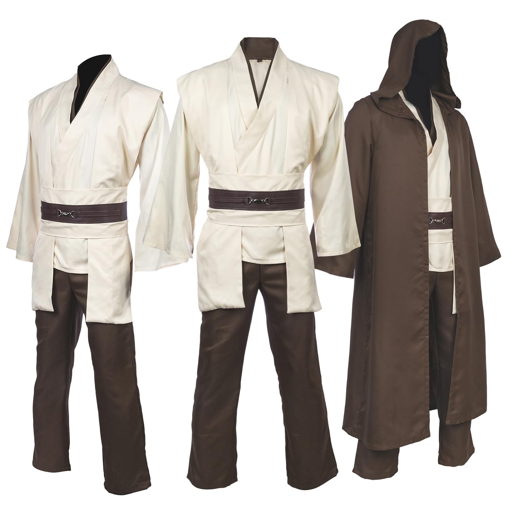Photo 1 of Men's Costume Robe Adult Male Tunic Costume Hooded Uniform Full Set Halloween Cosplay Cloak