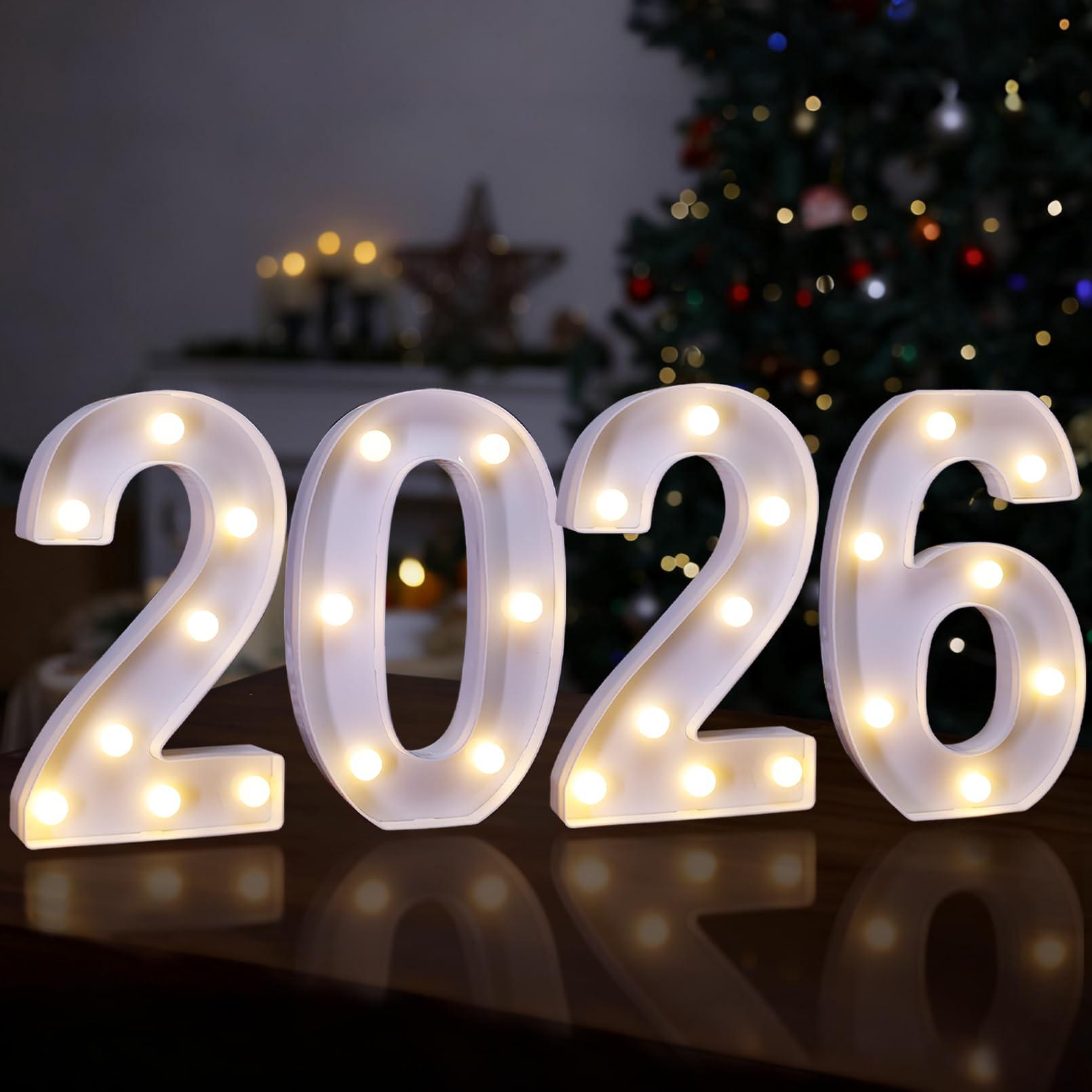Photo 1 of 2026  Numbers - Battery Powered LED Marquee Numbers Lights for Graduation Party Decor, Class of 2026 Sign, New Year, Christmas & Senior Night Decorations
