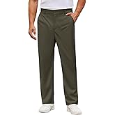 COOFANDY Mens Casual Chino Pants Classic Fit Stretch Wasit Khaki Trousers Business Casual Dress Pants