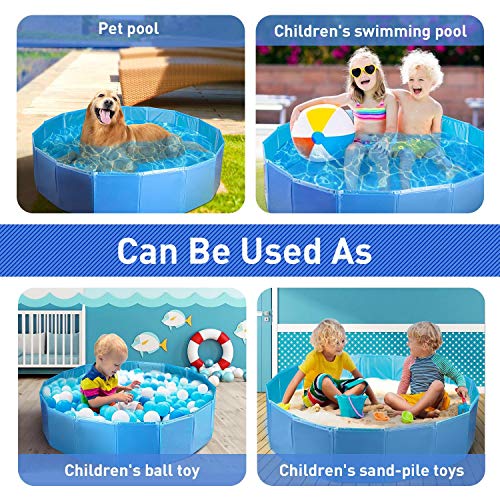 Nobleza Foldable Dog Pool, Extra Large Portable Pet Swimming Pool