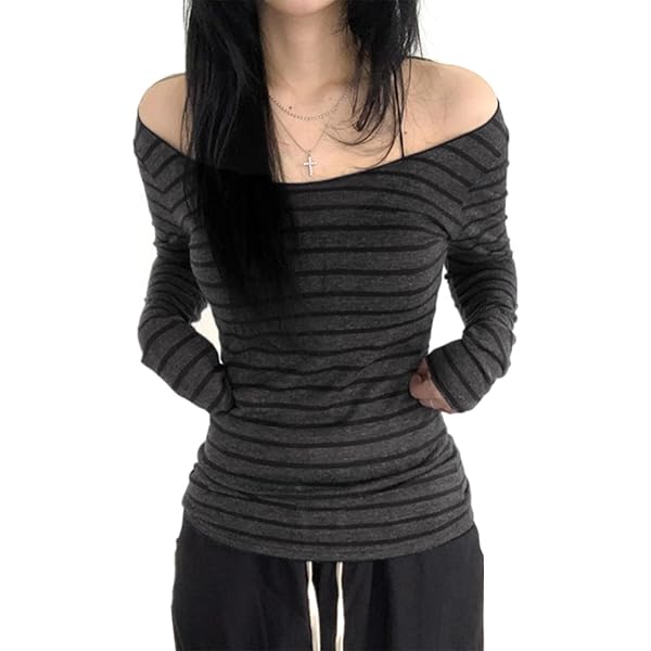 トップス 00s damage layered cutsew grunge y2k Amazon.com: Tsultryofs Y2k Grunge Striped Shirts for Women Off