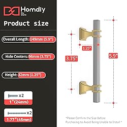 homdiy 10 Pack Brushed Nickel Cabinet Pulls 3-3/4
