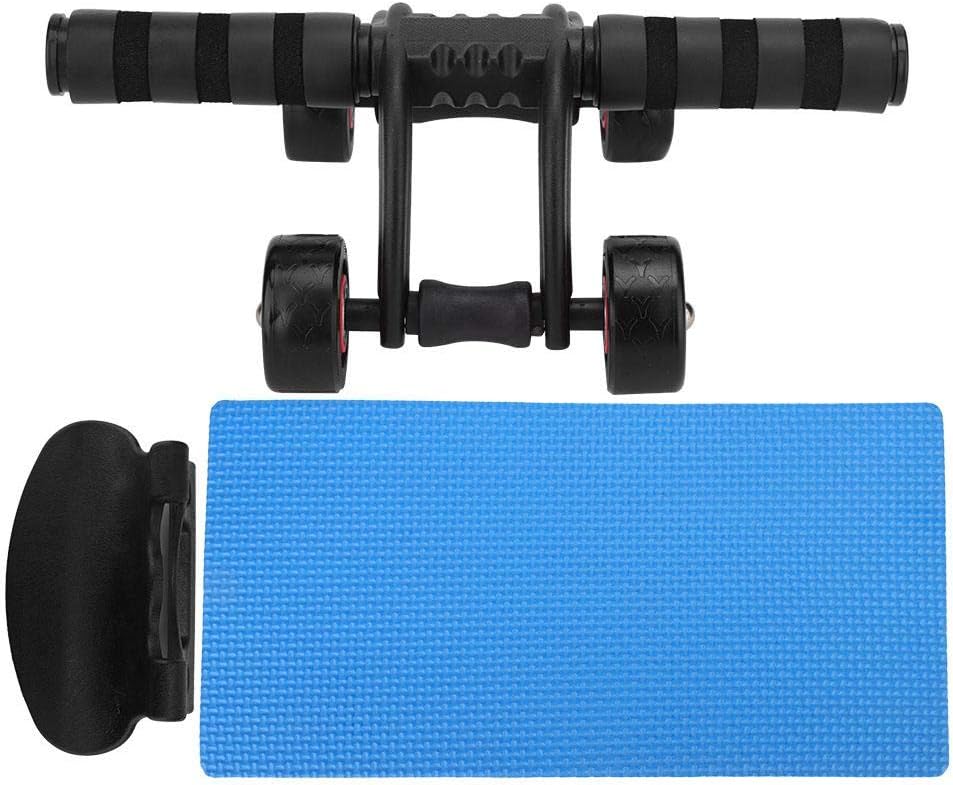 Push-Up Stands Bars Parallettes Set,Strong Chrome Steel Pushup Stands Ab Three/Four Roller Workout System Abdominal Muscle Exerciser Gym Home Fitness Equipment(Three Wheels)