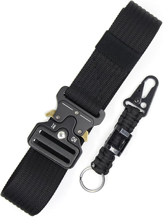 Tactical Belt Black Military Style Utility Belt Adjustable EDC Belt Gun