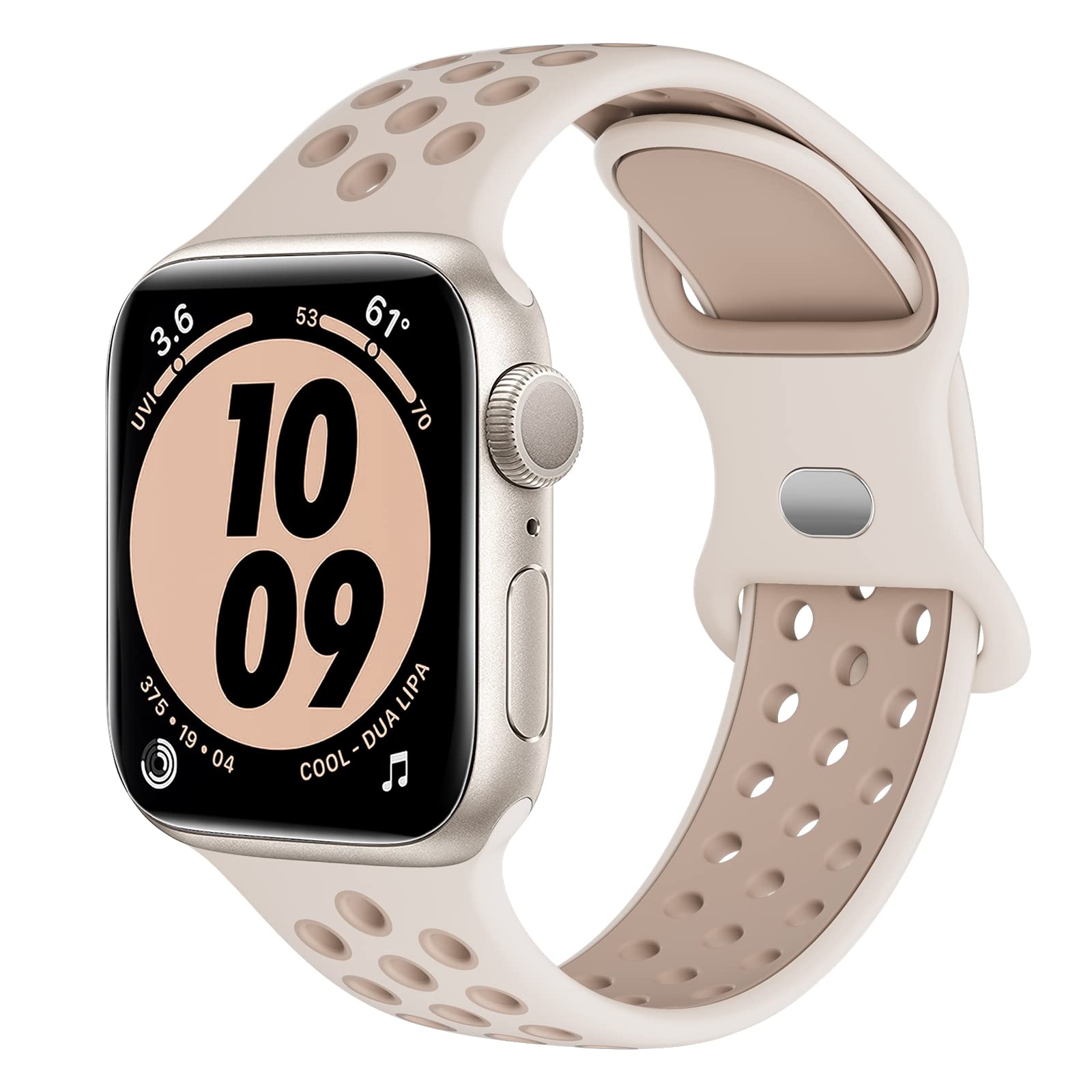 Higgs Sport Strap Compatible with Apple Watch Strap 44mm 45mm 46mm 42mm 49mm 40mm 38mm 41mm, Breathable Silicone Double Hole Band for iWatch Strap Series 11 10 9 8 7 6 5 4 SE Ultra 3 2 1