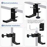 Goldmille Aluminum Headphone Stand Hook Under Desk Clamp Foldable Cable Clip view 6