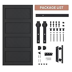 JUBEST 42"x84" Sliding Barn Door with Door Hardware