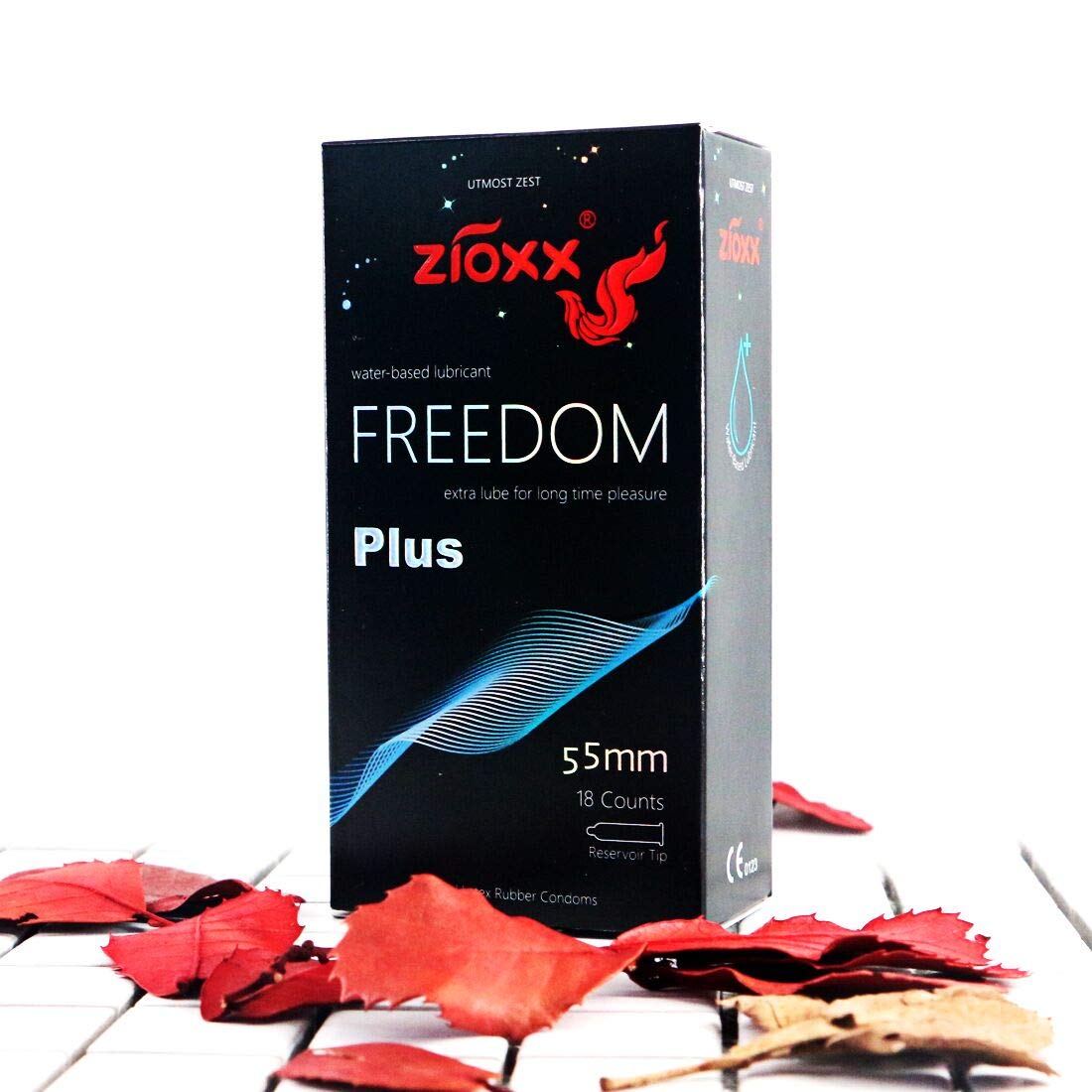 ZIOXX Freedom Plus Condoms Thinner Yet Strong Water Based Lubricated Latex Male Condom Pack of 18