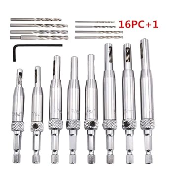 Nge Drill Bit 17pcs Set Carpentry Windows Home Self Centering