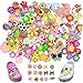 Wolpark 100pcs Different Shoe Decoration Charms for crocs & Bracelet Wristband for Kids girls Gifts