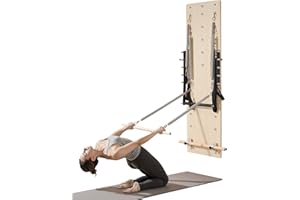 VEVOR Wall Mounted Pilates Reformer Machine, Maple Wood Pilates Springboard, Exercise Equipment with Resistance Springs, Yoga