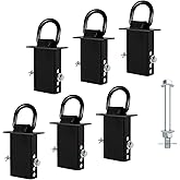 SALUINOKI 6Pack Trailer Stake Pocket D Rings Tie Downs Heavy Duty 18200lbs D-Ring Anchor 1/2 inch, Car Trailer Accessories Black