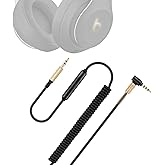 weishan Studio3 Coiled Audio Cable for Beats Studio Pro / Studio3 / Solo4 / Solo3 Wireless Headsets, 3.5mm in-line Mic/Volume Control Headphone Cord Works on PS5 Xbox One, 8ft