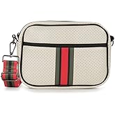 Haute Shore - Drew Roma Crossbody, Beige W/Olive, Black, & Red Stripe