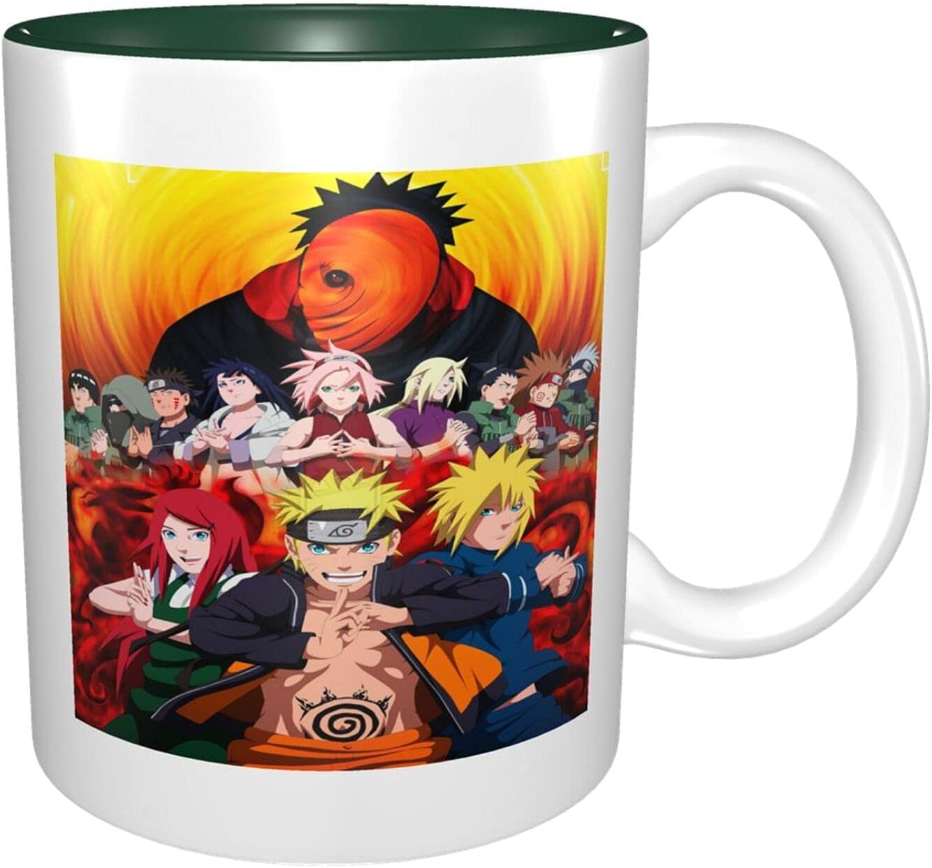 Amazon Co Jp Naruto ナルト 疾風伝1 コーヒーカップ マグ かわいい食器 耐熱 耐冷 マグカップ 贈り物 人気 景品 マグ 贈答品 男性 女性オフィス 330ml マグ ビアマグ Forest Green ホーム キッチン
