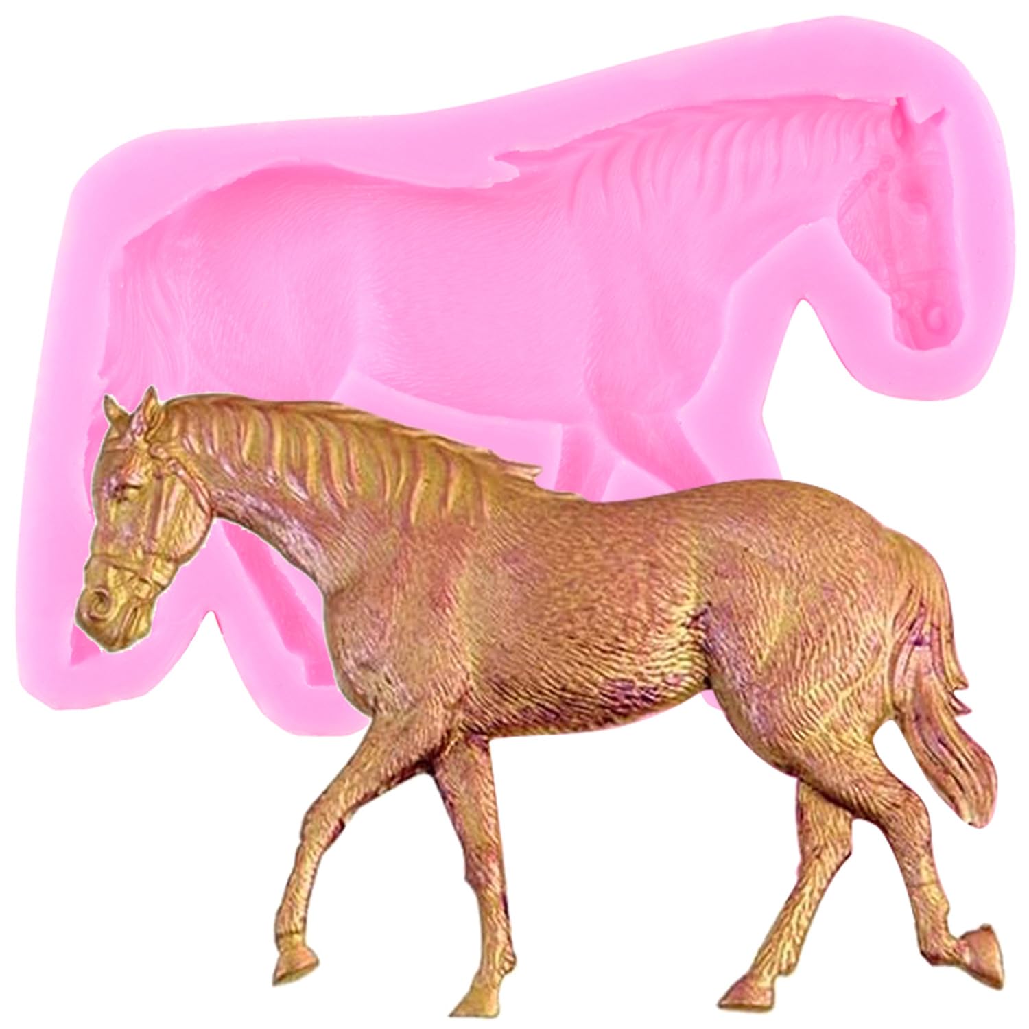 XMOLDNMS Horse Silicone Fondant Moulds for Cake Decoration Cupcake Topper Candy Chocolate Gum Paste Polymer Clay