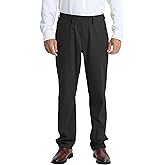 LETAOTAO Mens Elastic Waist Dress Pants - Cotton Twill Stretch Waist Pull On Slacks with Magnetic Button Fly for Seniors