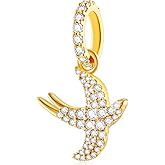 Swallow Bird Charm Pendant, for Pandora Spring Bracelet/Necklace, 925 Sterling Silver Sparkle Animal Dangle Beads, Gift for Mothers Day/Christmas