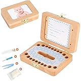 Boîte à Dents De Lait En Bois - Étiquette Personnalisable, Souvenir Bébé, Cadeau Naissance Garçon