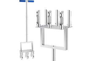 Manual Core Aerator Lawn Tool: Easily Assemble Lawn Aerator with 6 Removable Hollow Tine, Stainless Steel Grass Aerator for L