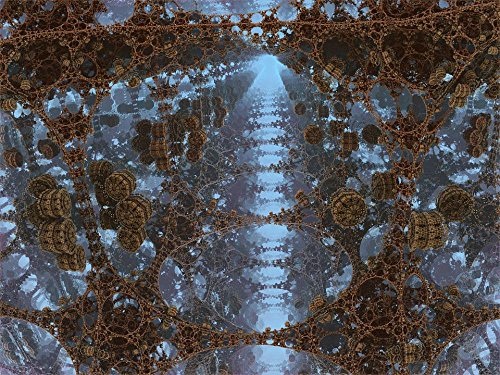 LAMINATED 32x24 inches Poster: Menger Fractal Pods Design Cube Geometric Pattern Labyrinth Sponge 3D Geometry Artwork Sierpinski Cuboid Recursive Repeating Mathematics Cubical Escherian
