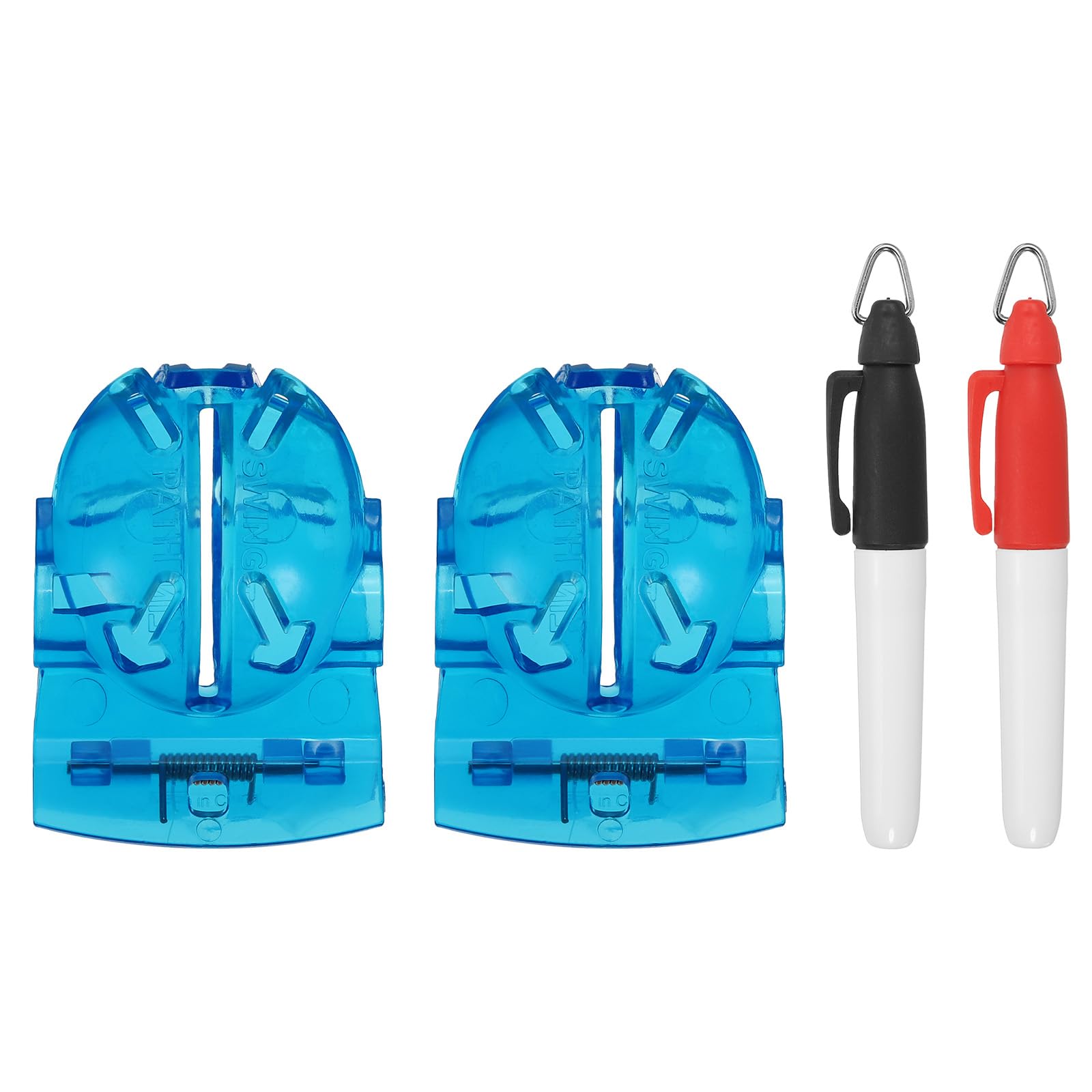 PATIKIL Golf Ball Line Marker Tool, 1 Set Golf Ball Alignment Marking Tool Golf Ball Liner with Line Marker Stencil with 2 Color Marker Pens for Putting Ball Marker, Blue