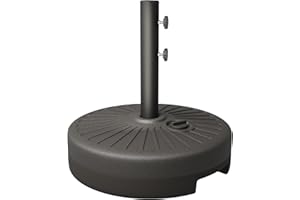 AreShark Patio Umbrella Stand, Outdoor Umbrella Base 22L Water Filled Stand, Market Patio Outdoor Heavy Duty Umbrella Holder (Black)