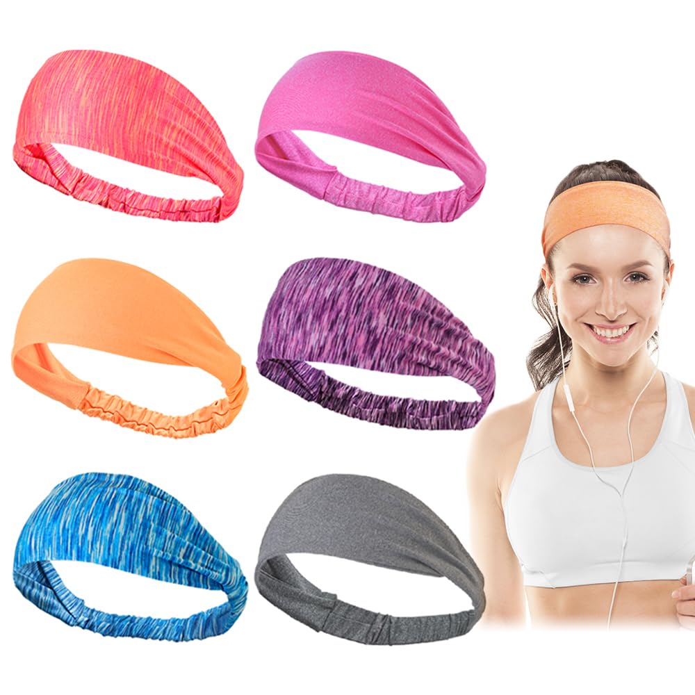 Dreamlover Headbands for Women’s Hair, Hair Bands for Women, Sweat Bands, 6 Pieces